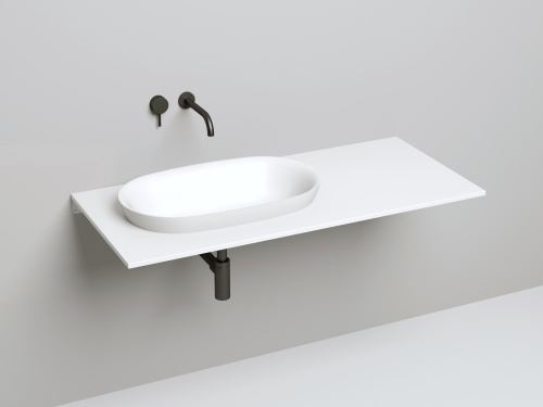 Раковина из искусственного камня Salini MAREA 1802201M 65х39 полувстраиваемая цвет белый без отверстий под смеситель